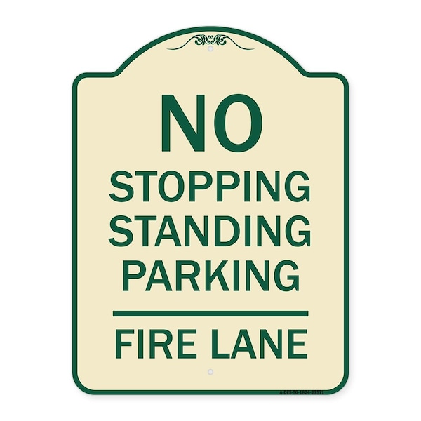 Signmission No Stopping Standing Parking Fire Lane Heavy-Gauge Aluminum Sign, 24" x 18", TG-1824-23571 A-DES-TG-1824-23571 - main